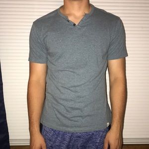 Grey button tee